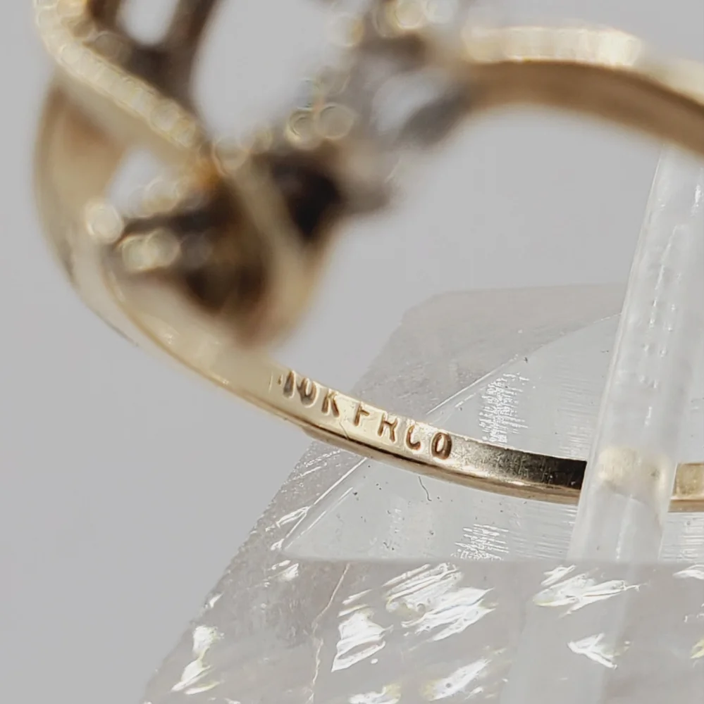 10k Solid Yellow Gold Genuine Round Diamond Heart Ring